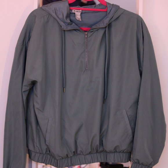 Hooded Turquoise Windbreaker - Picture 2 of 4